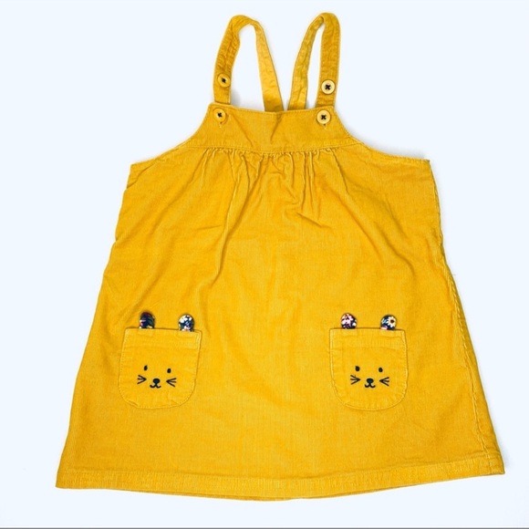 Mustard Yellow Corduroy Kitty Jumper Sz 18M - Picture 7 of 7